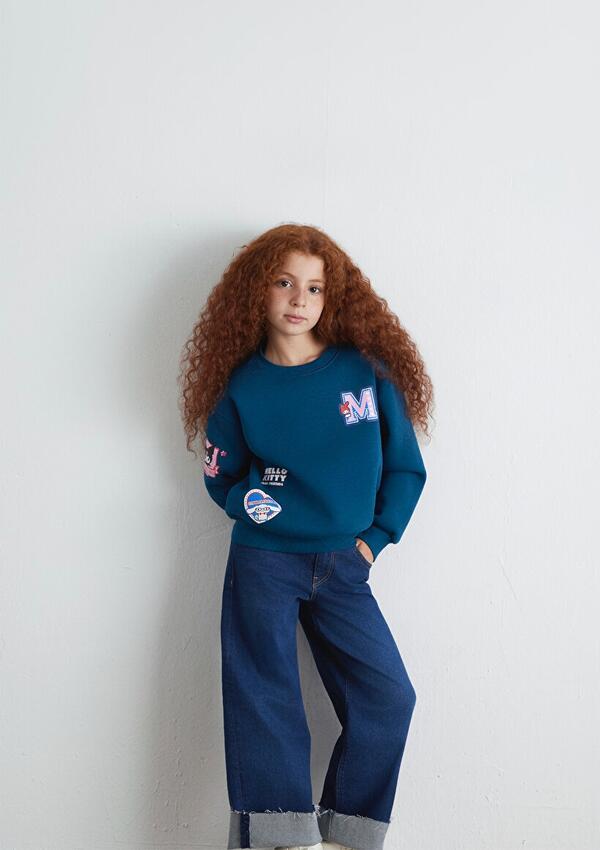 Mavi Sweatshirt Kız Çocuk M7S10164-89110 Mavi
