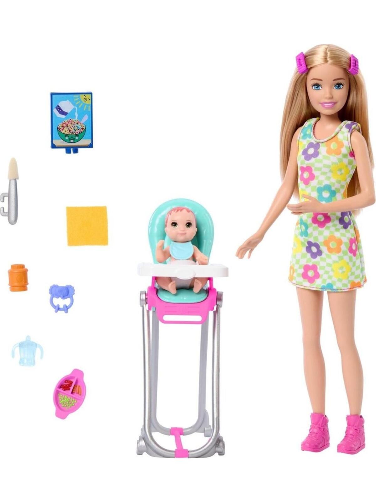 Barbie Skipper Bebek Bakıcısı Sarı Saçlı Bebek Ve Oyun Seti MTL-HTK35