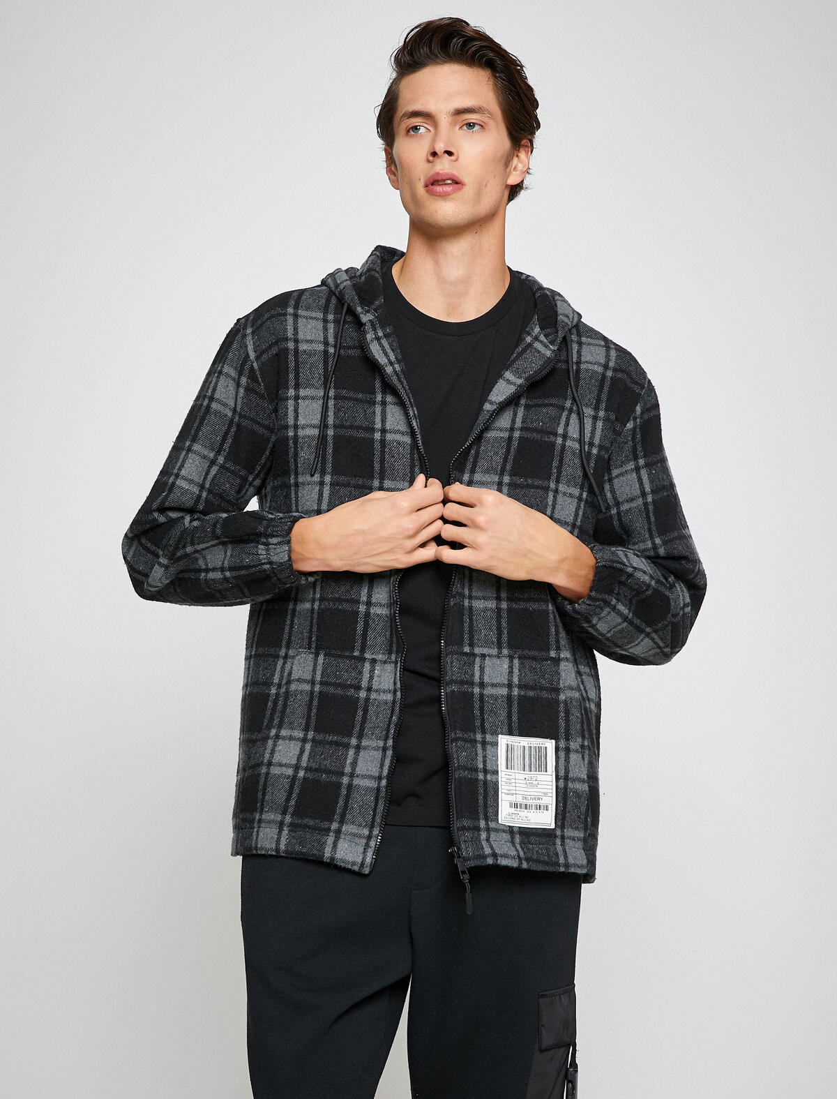 Koton Sweatshirt 3WAM70003HW Antrasit Ekose