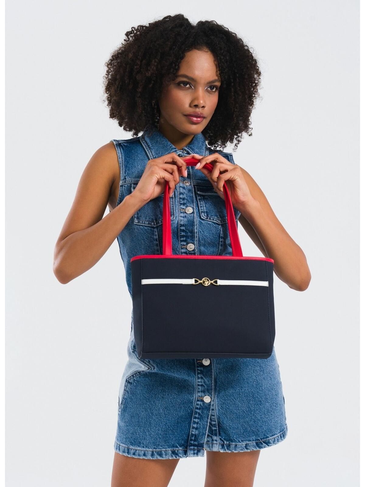 U.S. Polo Assn. Omuz Çanta US25233 Lacivert-Kırmızı