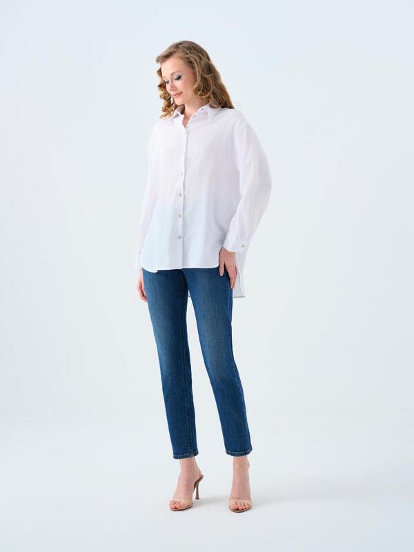 Loft Gömlek Uzun Kol LF2038437 Beyaz