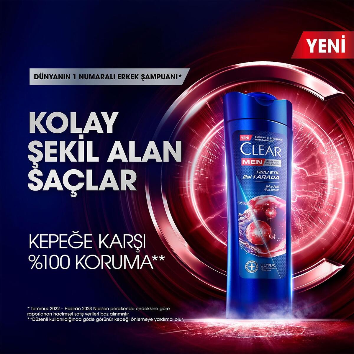 Clear Men Şampuan Hızlı Stil 2si 1 Arada 350Ml
