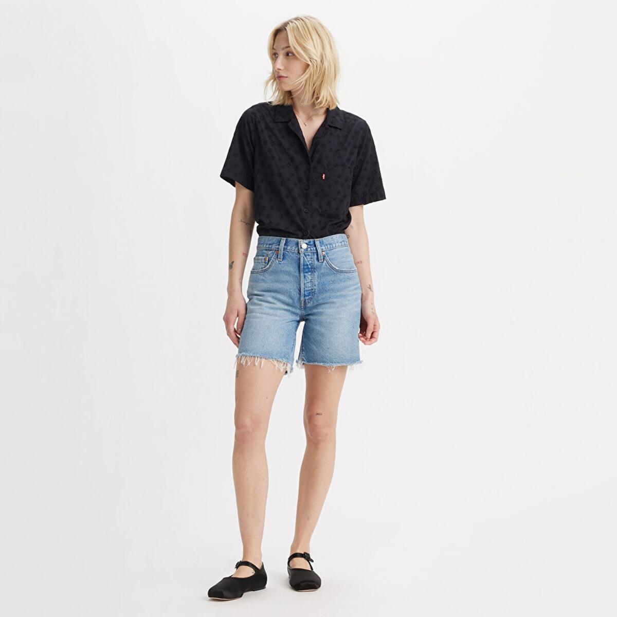 Levis Şort 501 Mid Thigh 003VH-0000 Açık İndigo