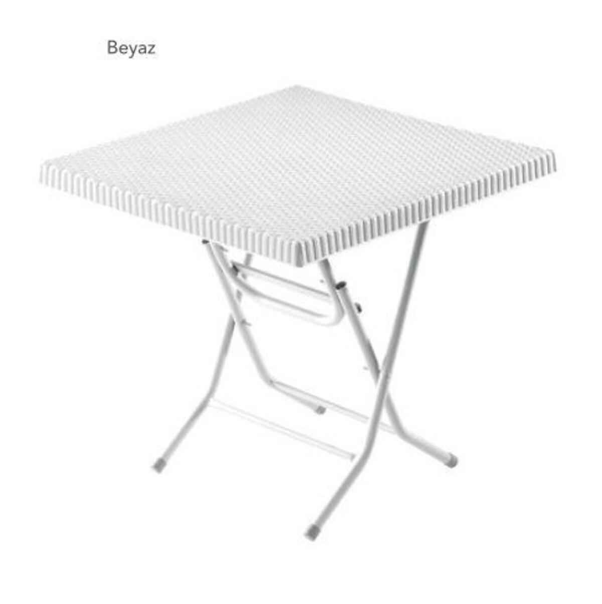 Comfort Masa Rattan Kırma Palmiye Metal Ayak Ct064 80*80 Beyaz