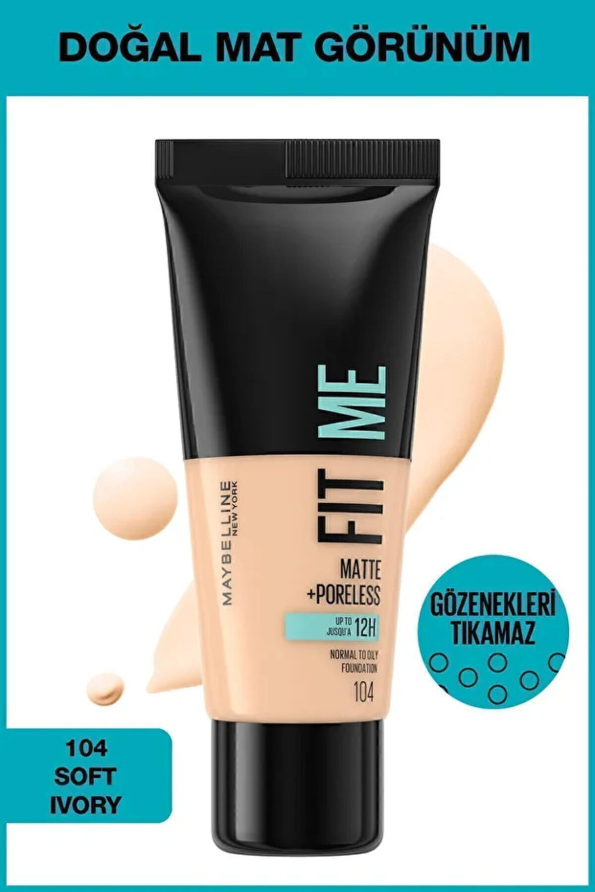 Maybelline Fondöten Fit Me Matte&Poreless No:104