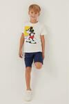 Mickey Mouse Bermuda Takım Erkek Çocuk D4883-3 Krem