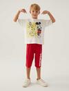 Mickey Mouse Kapri Takım Erkek Çocuk D4871-3 Krem