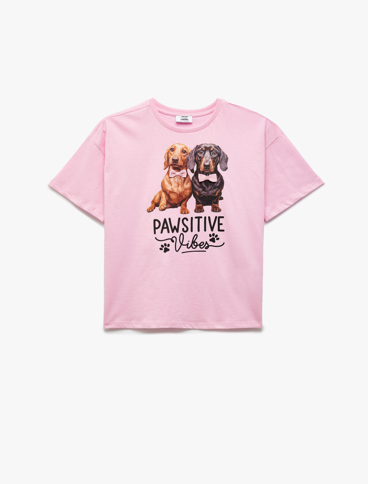 Koton Tişört Kız Çocuk 5SKG10521AK Pembe