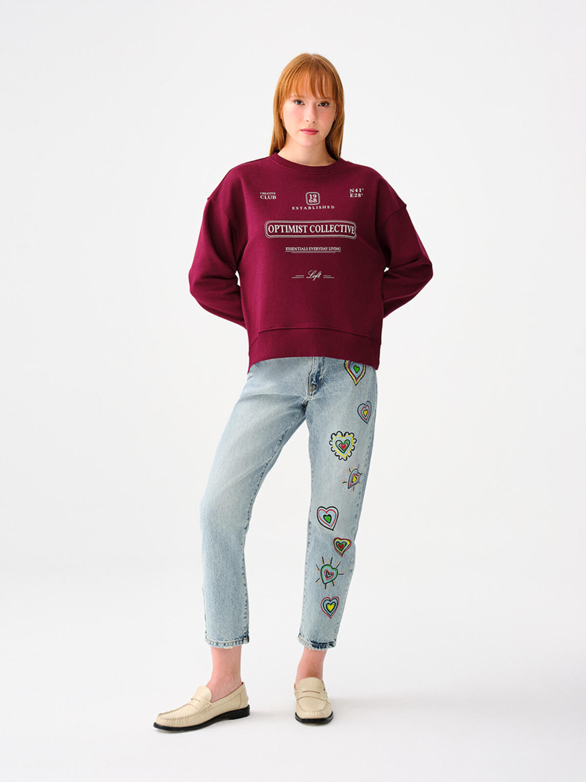Loft Sweatshirt 2038202 Bordo