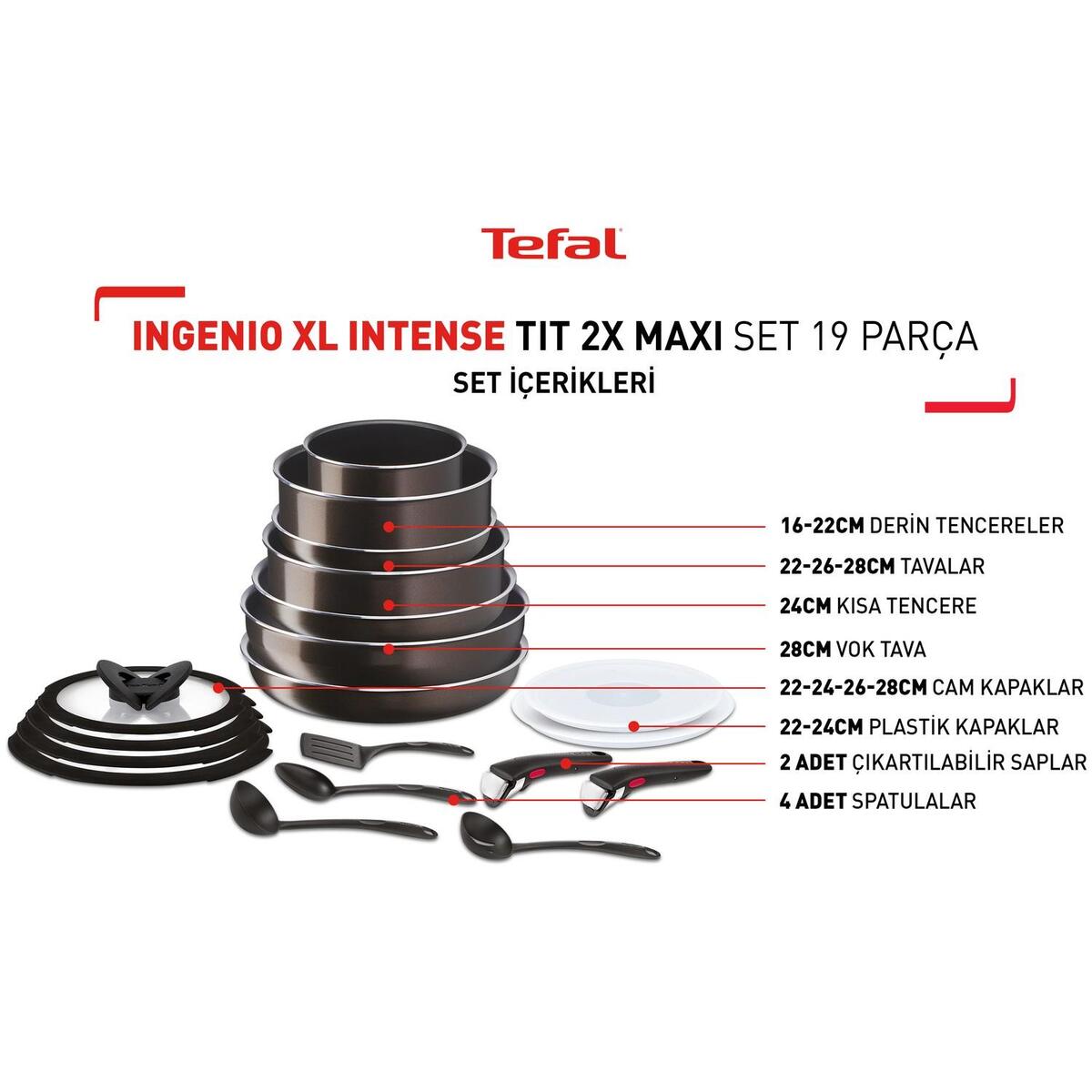 Tefal İngenio 19P İntense Xl Titanium 9603 2X Maxi
