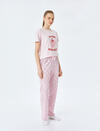 Koton Pijama Takımı 5SLK40052MK Pembe Desenli