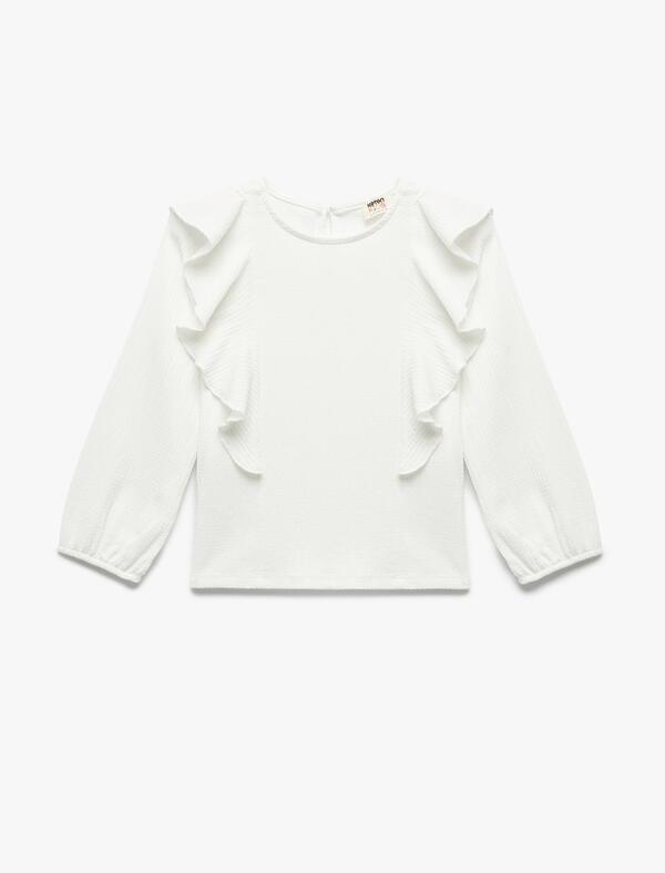 Koton Bluz Kız Çocuk 6WKG60005AK Ekru