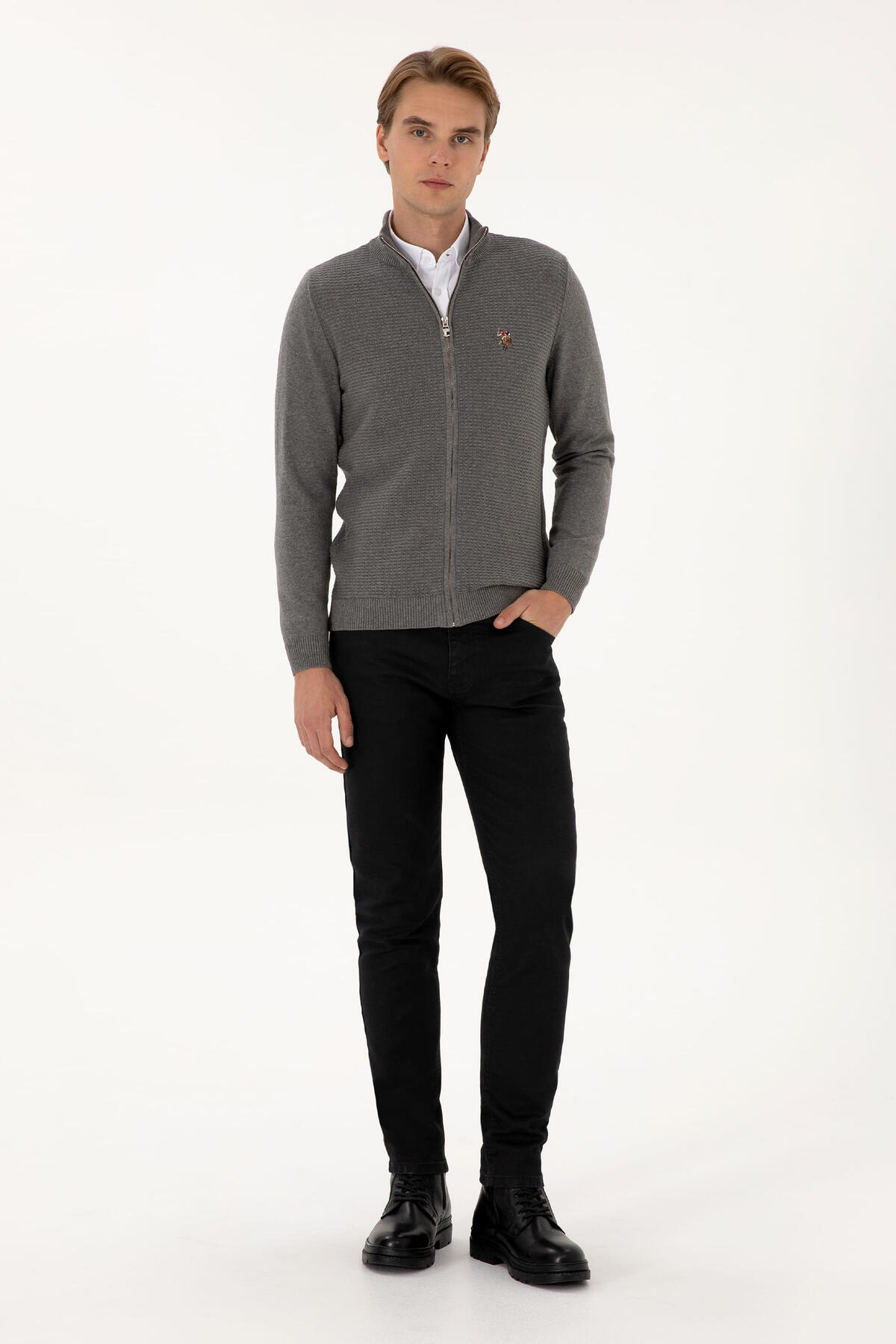 U.S Polo Assn. Hırka 2227188 G081SZ0TH Gri Melanj