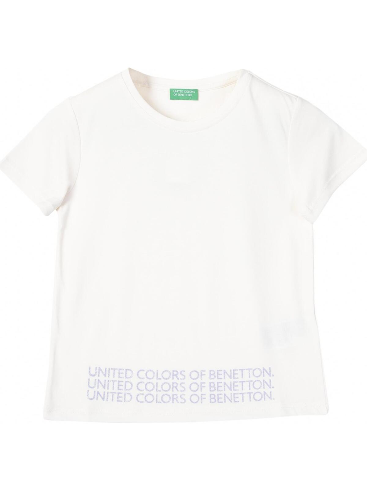 Benetton Tişört Kız Çocuk BNT-G21286 Beyaz