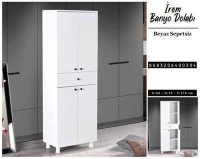 Chancolye Banyo Dolabı Sepetsiz İrem Beyaz (Dy)