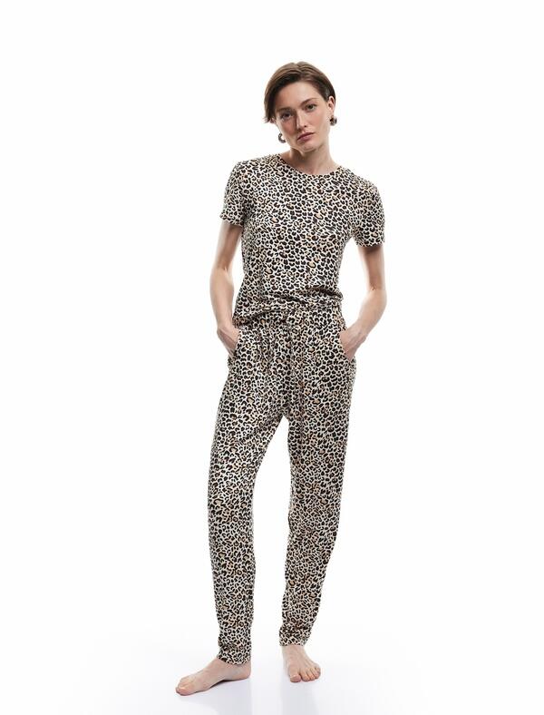 Koton Pijama Üst 6WLK40109MK Leopar Desenli