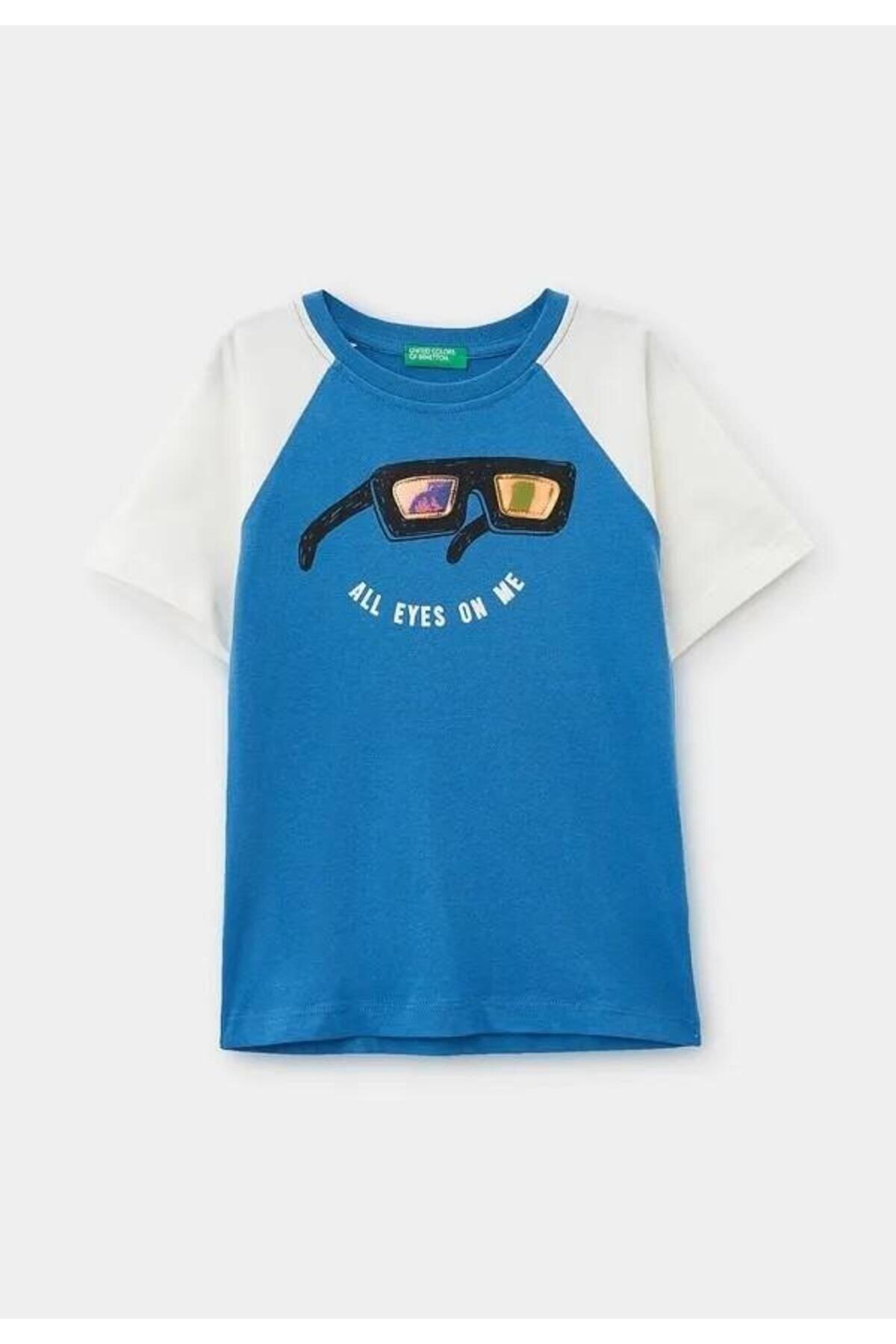 Benetton Tişört Erkek Bebek 3096G10DL Mavi (Dy)