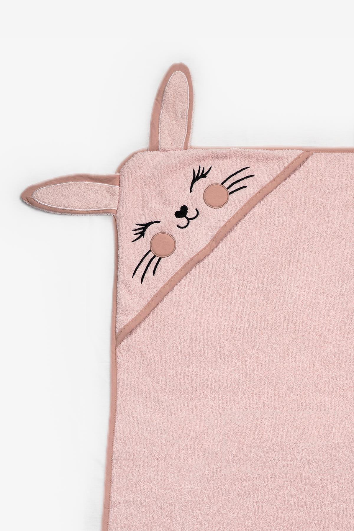 Kanz Havlu Kundak Silgi Nakışlı (Knz-037) Bunny Açık Pembe