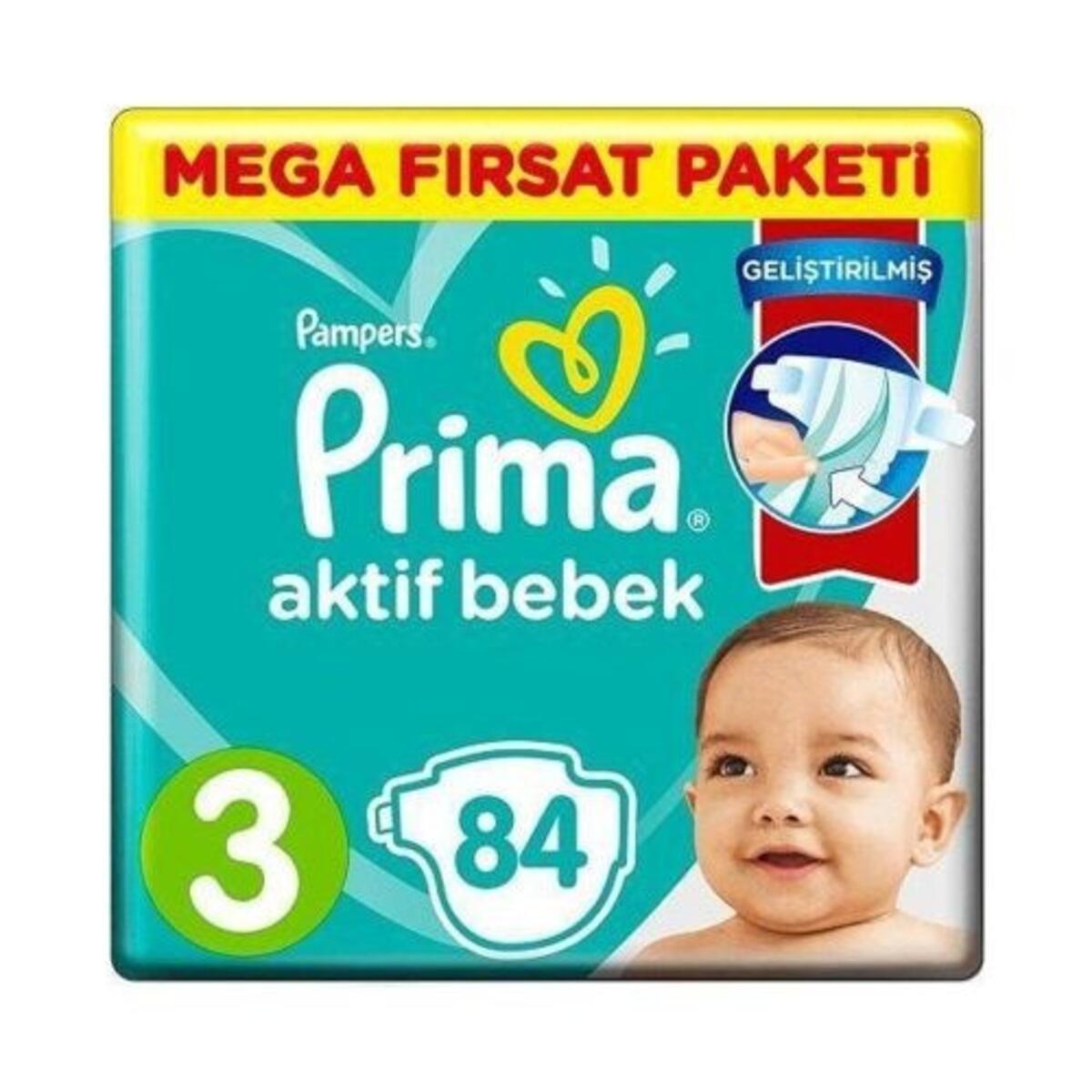 Prima Bez Aktif Bebek Mega Fırsat Paketi 3 Beden 84Lü