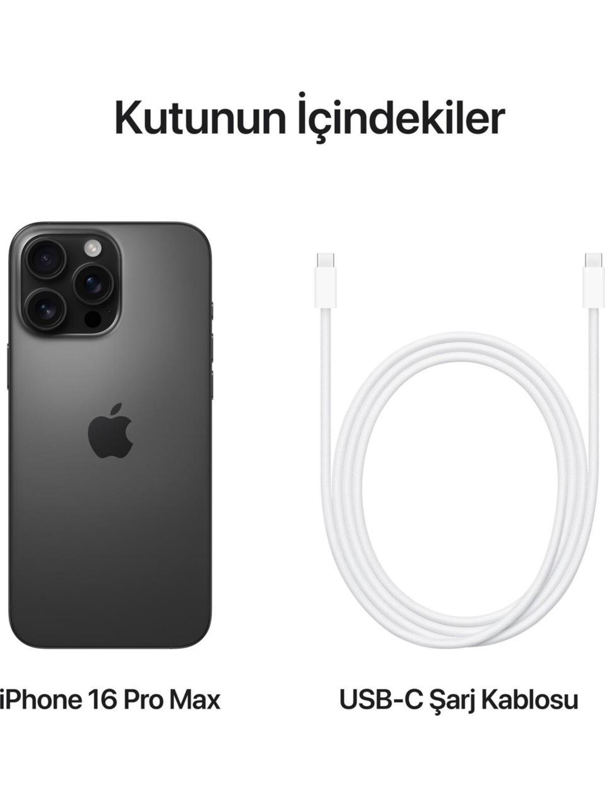Apple Cep Telefonu Iphone 16 Pro Max 256Gb Black Titanium