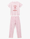 Koton Pijama Takımı 5SLK40052MK Pembe Desenli
