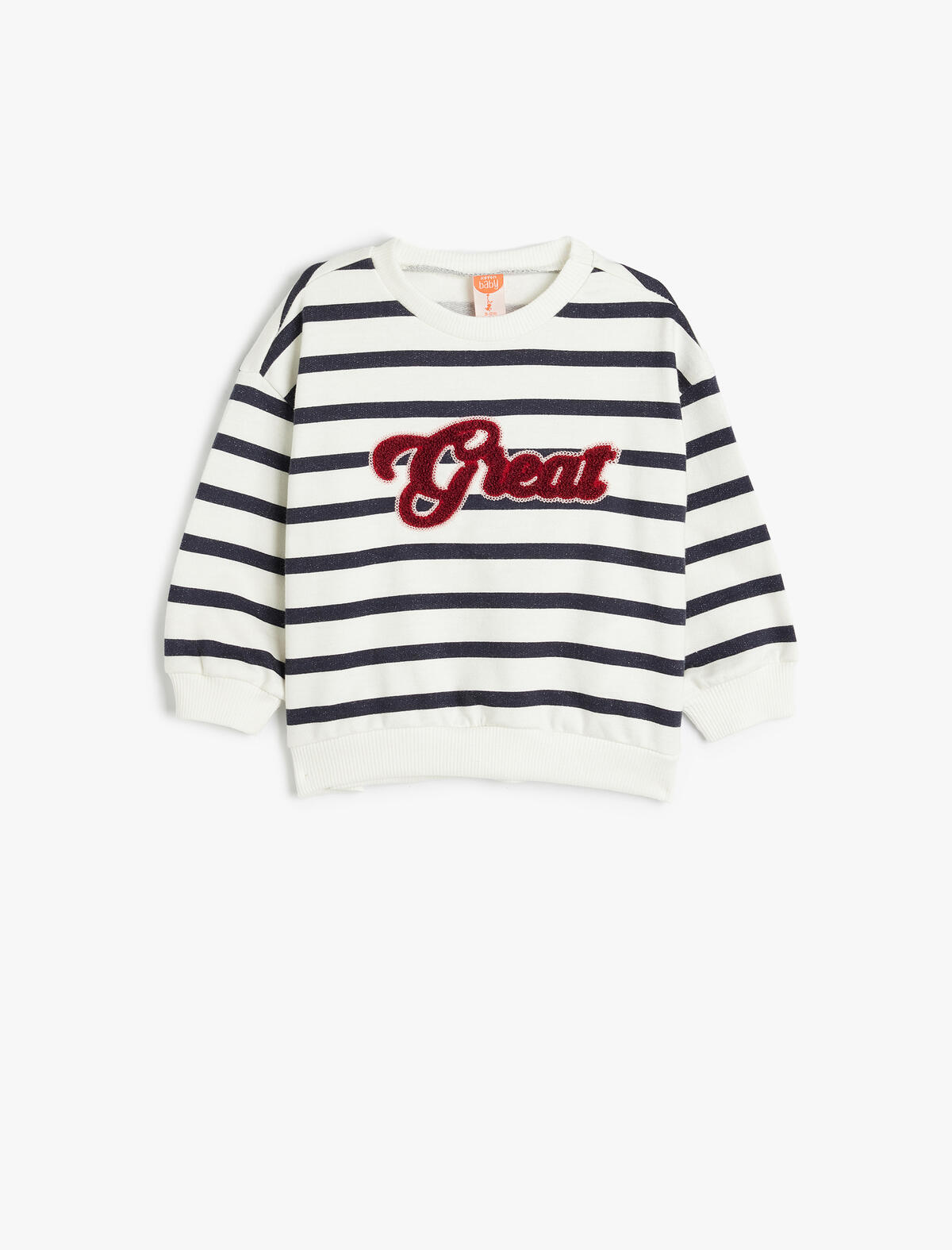 Koton Sweatshirt Kız Bebek 5WMG10134AK Lacivert Çizgili