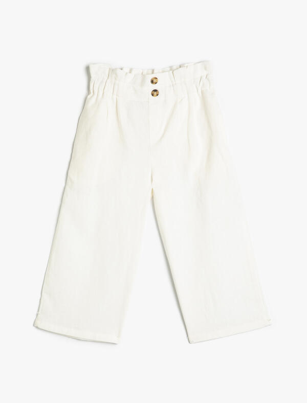 Koton Pantolon Kız Çocuk 3SKG40061AW Beyaz