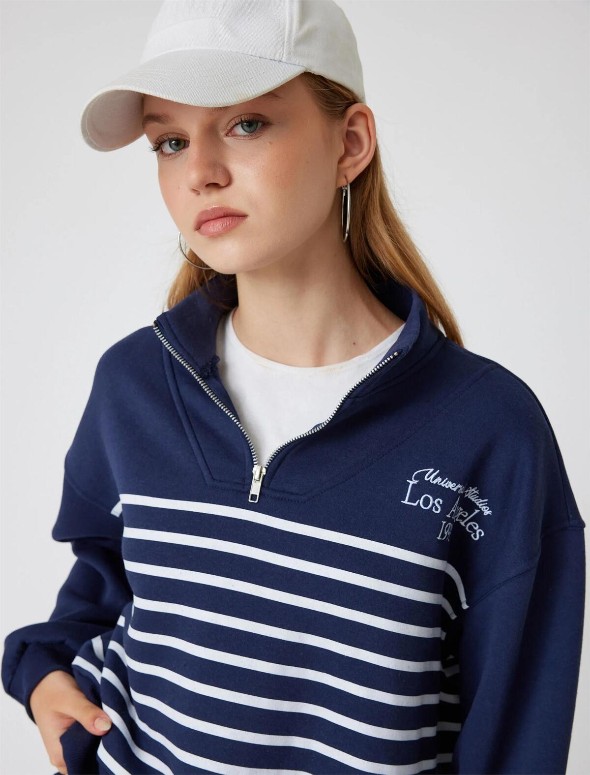 Koton Sweatshirt 5WAL10210IK Lacivert