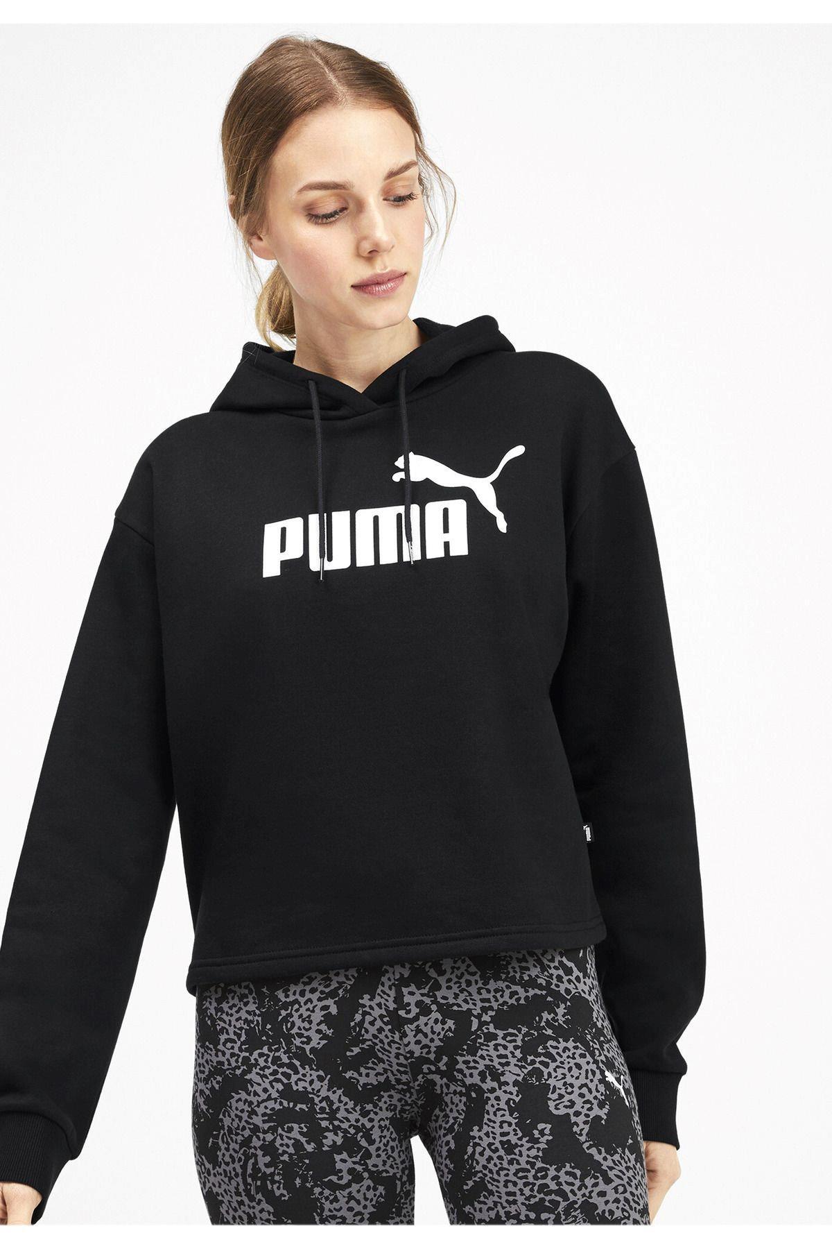 Puma Hoodie Ess Cropped Logo Tr 586870_01 Siyah