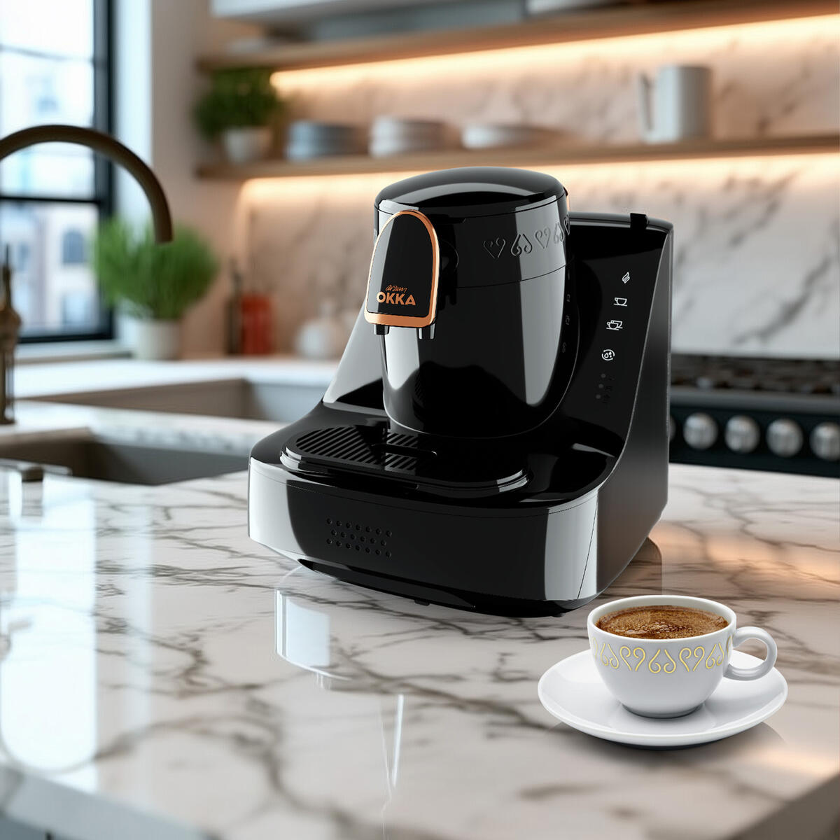 Arzum Kahve Makinesi Okka Elit Türk OK0040-20 Siyah-Krom