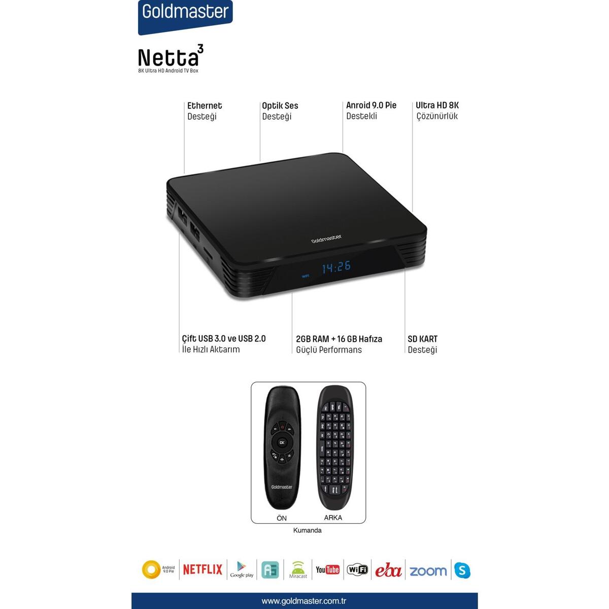 Goldmaster Netta3 8K Android TV BOX