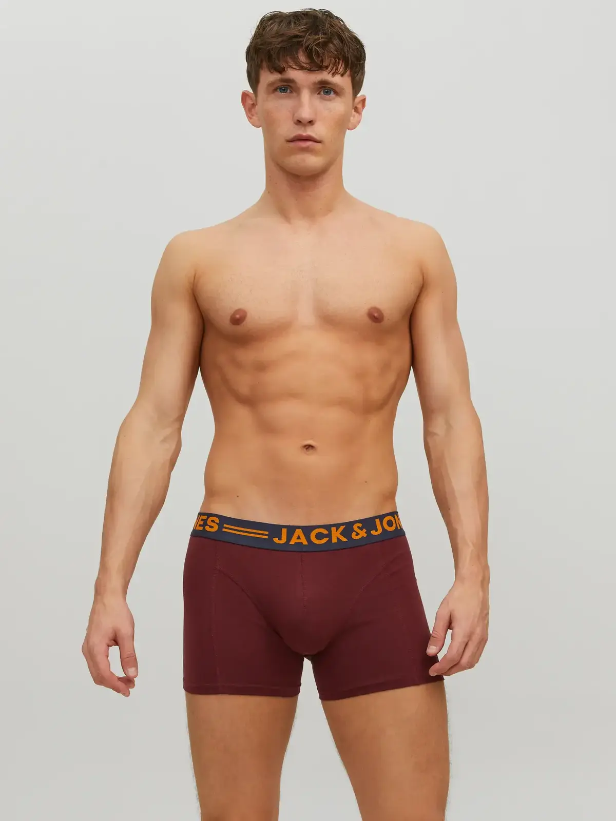Jack&Jones Erkek Boxer 3Lü 12113943 Bordo-Laci-Gri