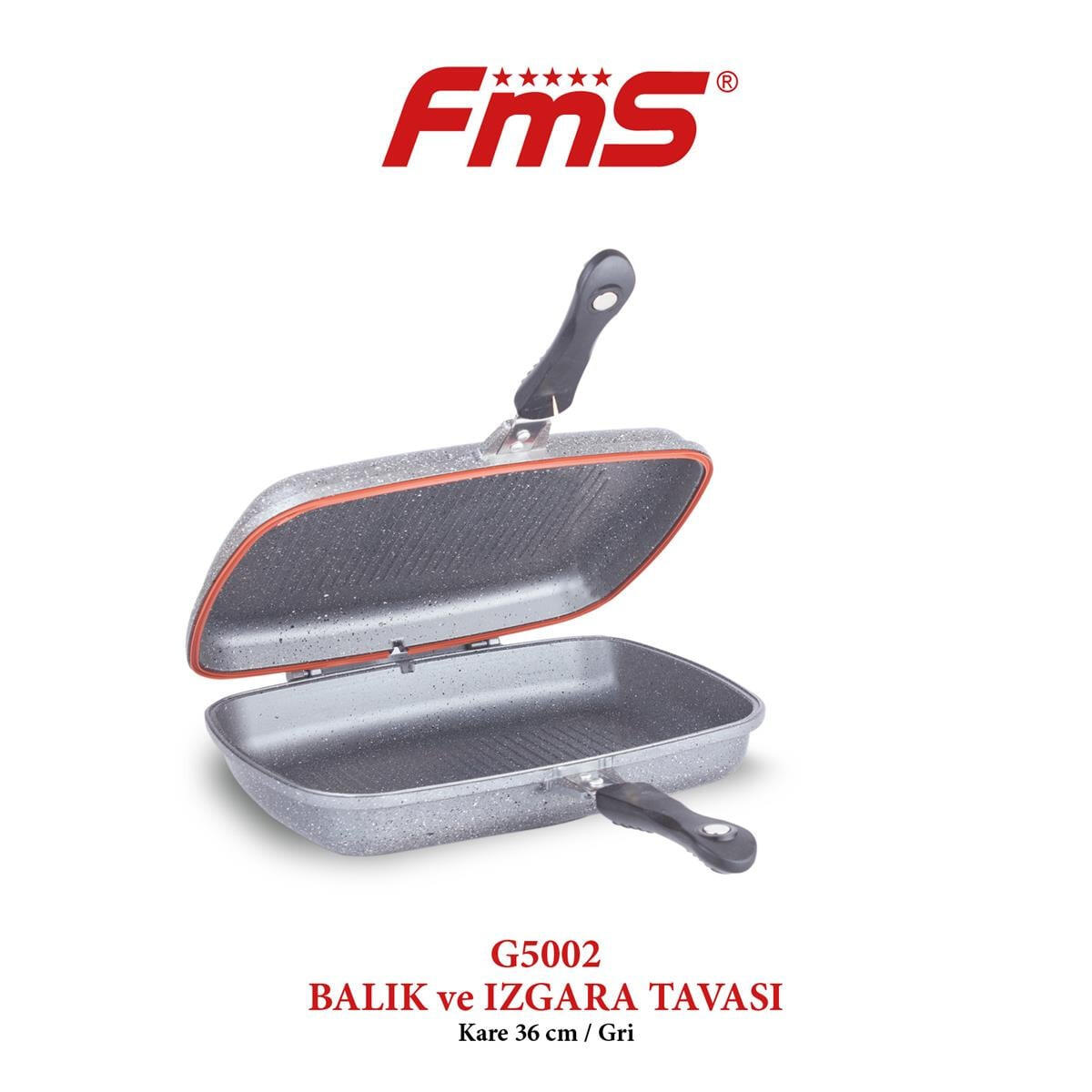 Fms Balık Tavası 36Cm Granit Gri G5002Gri