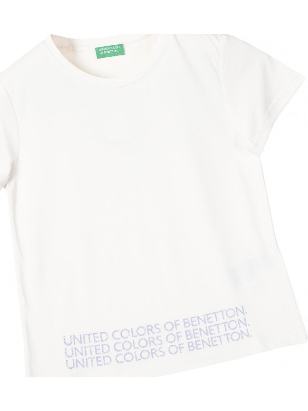 Benetton Tişört Kız Çocuk BNT-G21286 Beyaz