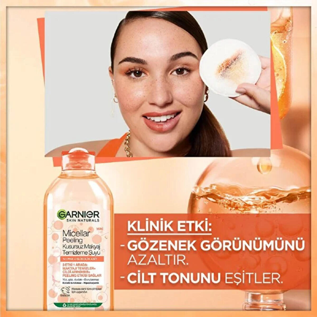 Garnier Makyaj Temizleme Suyu Micellar Peeling 400Ml