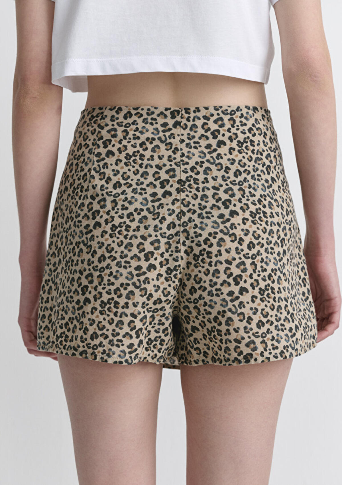 Mavi Şort Etek M1410188-89858 Leopar