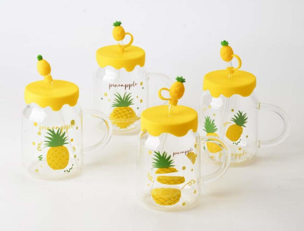 Tohana Kupa Cam Silikon Kapaklı Pipetli 500 Ml THN77034