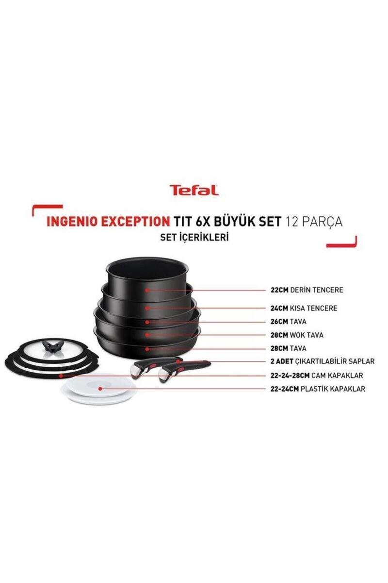 Tefal İngenio 12P Exception Titanium 9606 6X Büyük