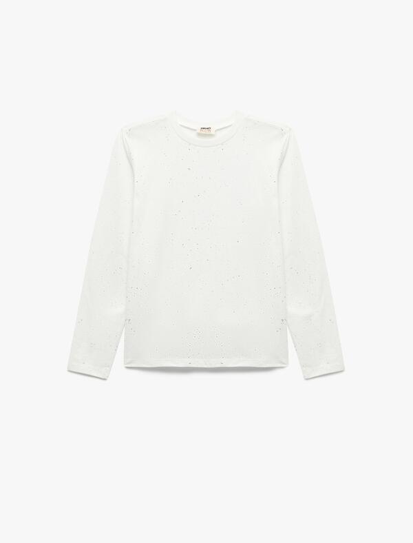 Koton Tişört Kız Çocuk 6WKG10042AK Beyaz