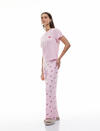 Koton Pijama Takımı 5SLK40076MK Pembe Desenli