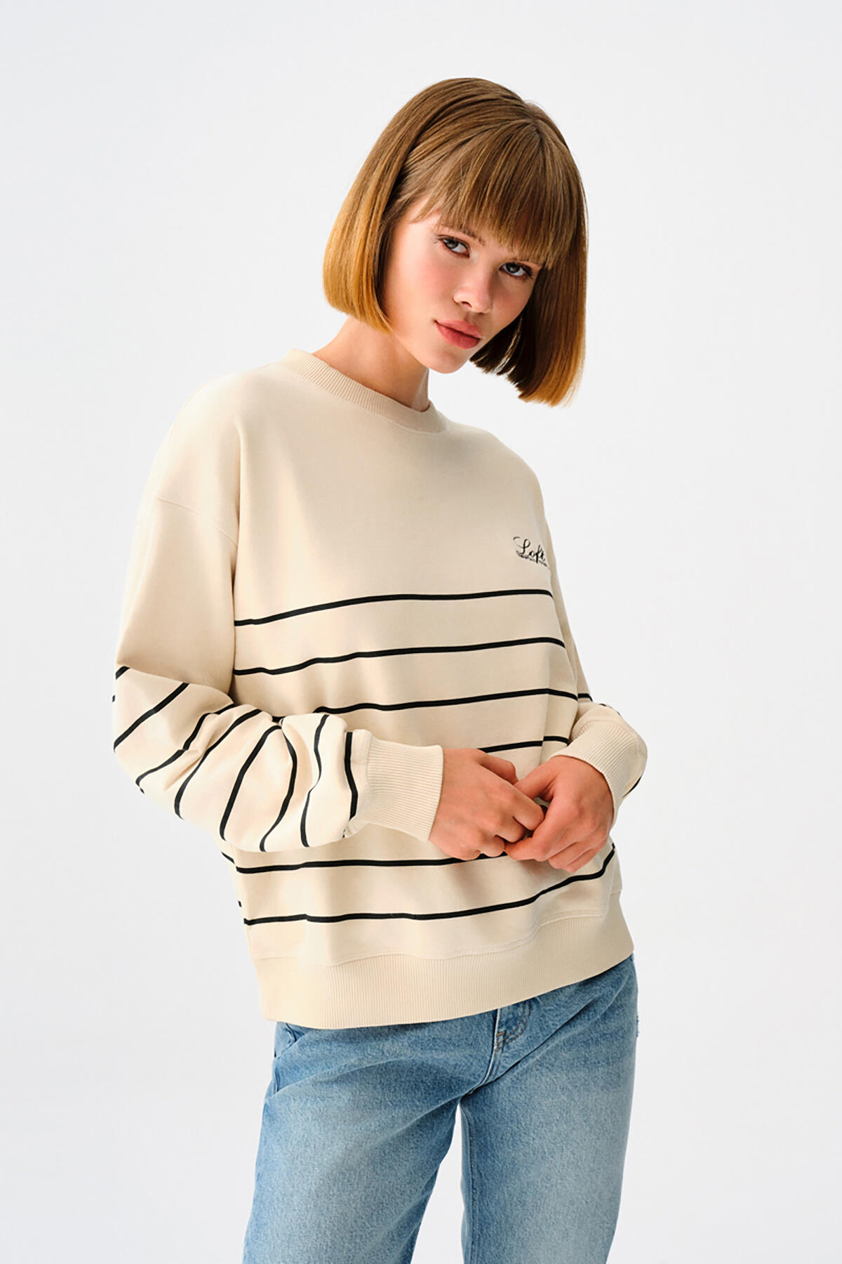 Loft Sweatshirt 2038205 Açık Taş