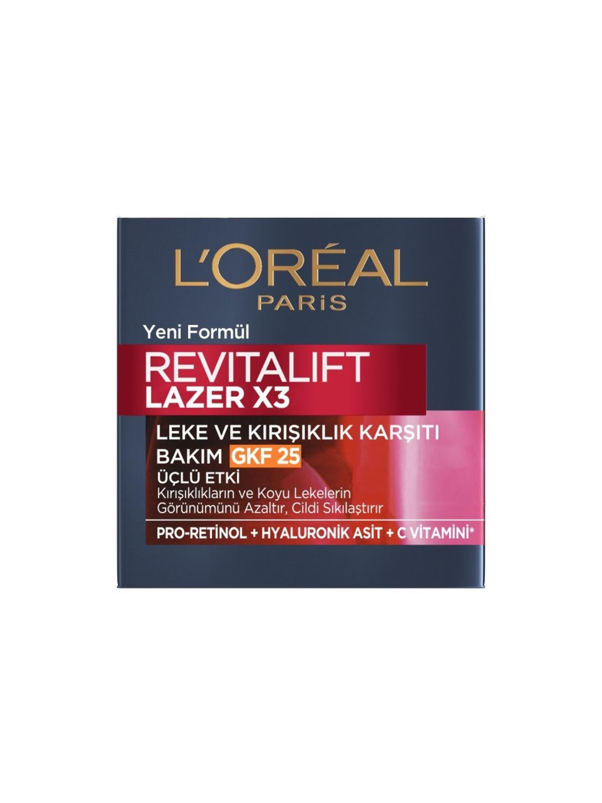 Loreal Paris Gündüz Kremi Revitalift Laserx3 SPF25 50Ml