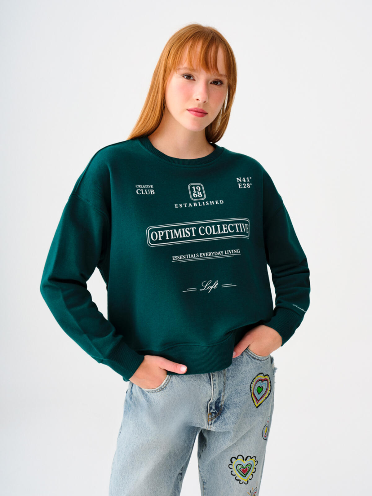 Loft Sweatshirt LF2038202 Koyu Yeşil