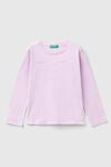 Benetton Uzun Tişört Kız Bebek 3I9WG10F7 Lila