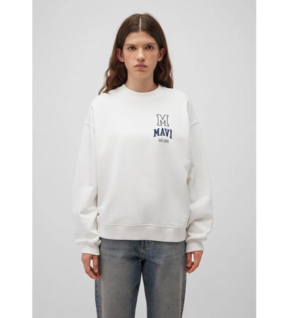 Mavi Sweatshirt M1S10148-70069 Açık Krem