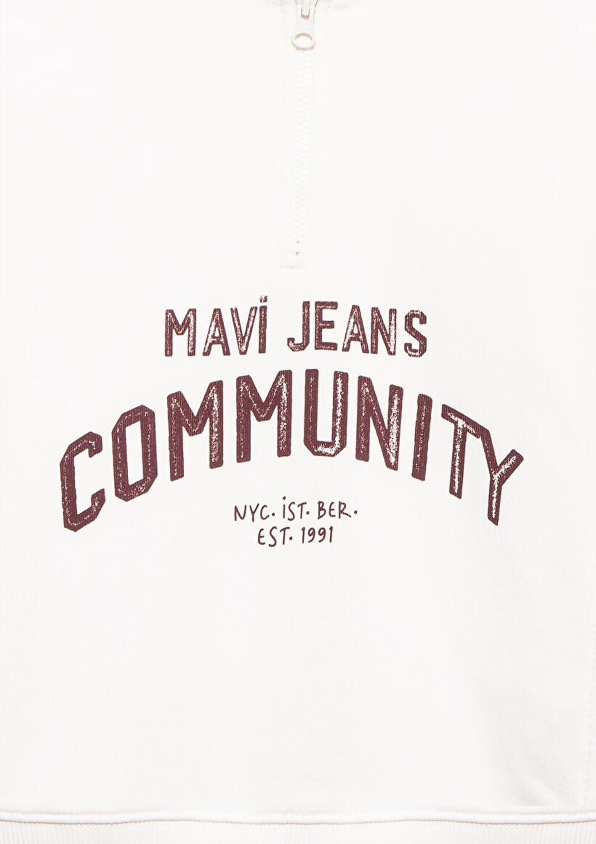 Mavi Sweatshirt Kız Çocuk M7S10130-70057 Beyaz