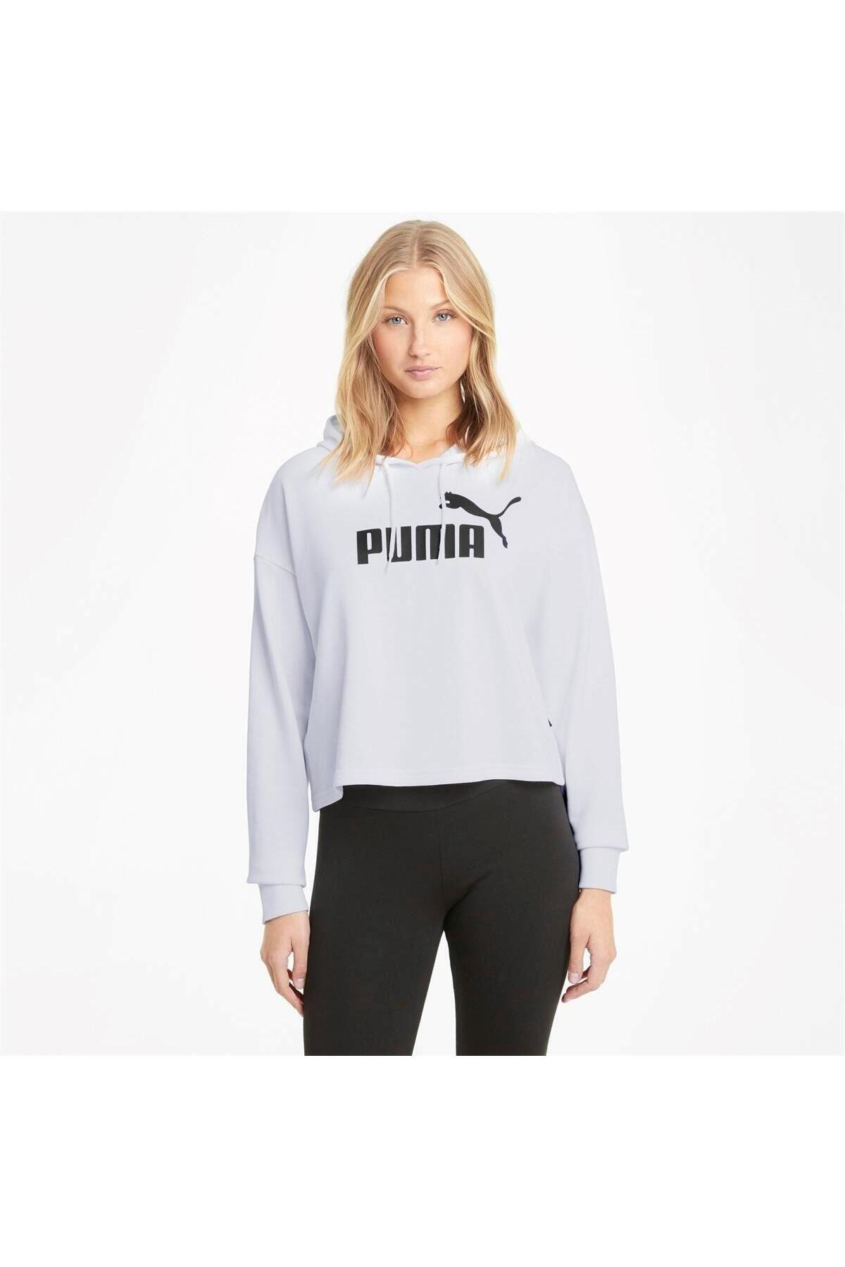 Puma Hoodie Ess Cropped Logo Tr 586870_02 Beyaz