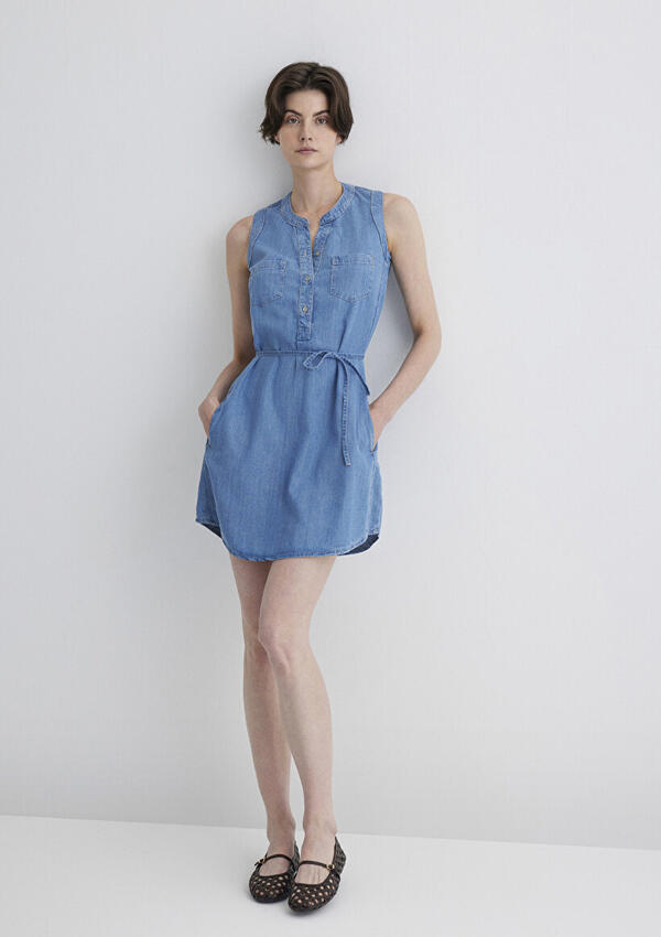 Mavi Elbise Suzy M130317-89756 Açık Mavi S