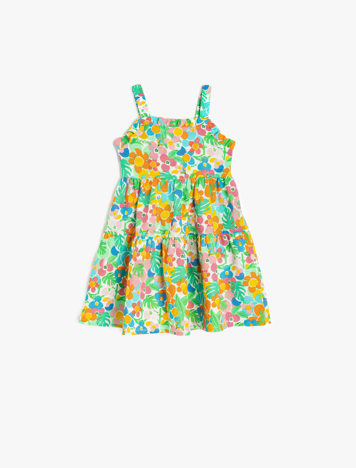 Koton Elbise Kız Bebek 5SMG80032AW Beyaz Desenli