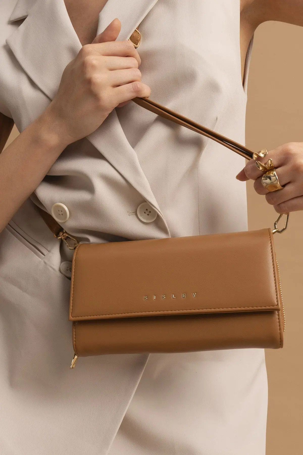 Sisley Kadın Çapraz Çanta SLY_085 Camel